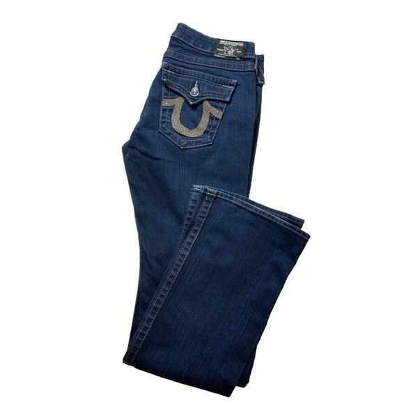 True Religion Becky Jeans Women's Size 30 Bootcut Dark Wash Blue Denim - Picture 3 of 12